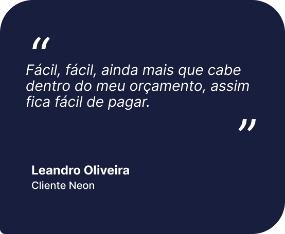 Depoimento de cliente Neon sobre empréstimo pessoal